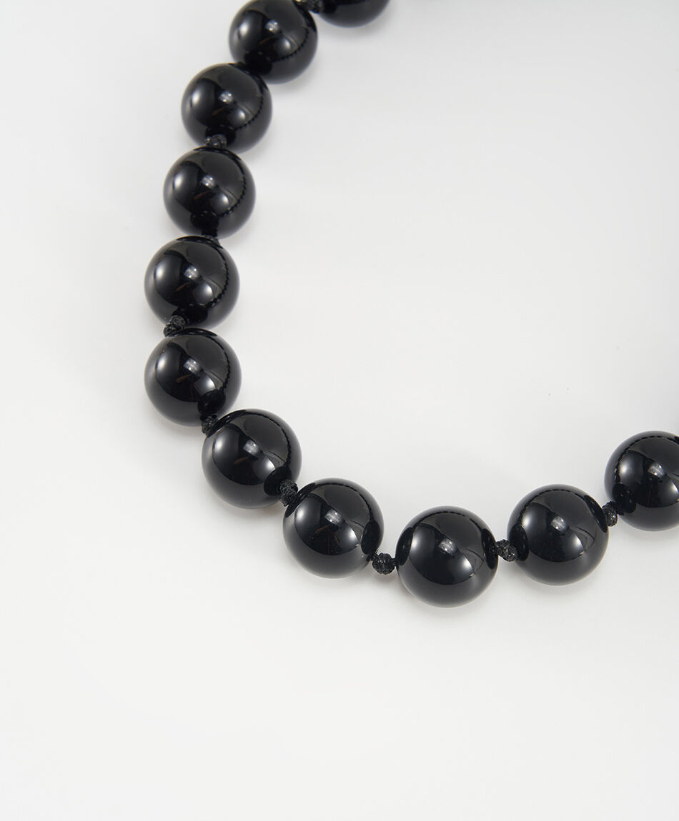 Collar mujer piedras negro