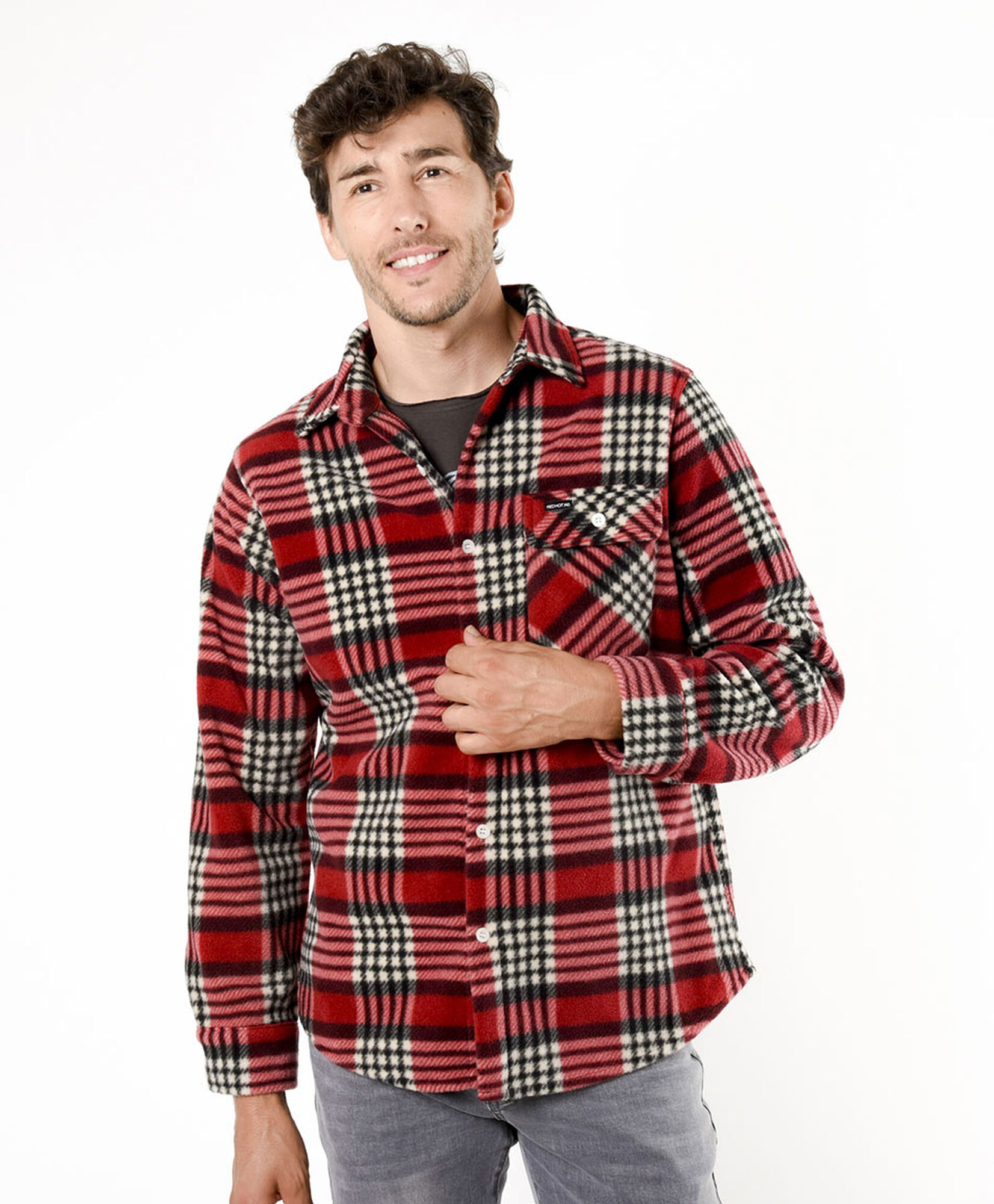 Chaqueta hombre polar leñadora roja Chaqueta hombre polar leñadora roja