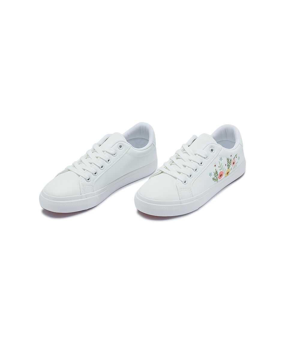 Zapatilla mujer bordado floral