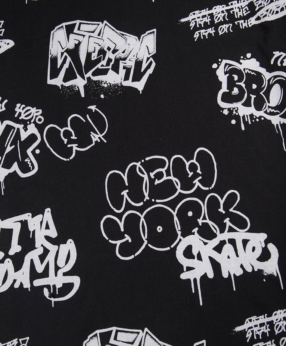 Polera ni&ntilde;o manga larga graffiti