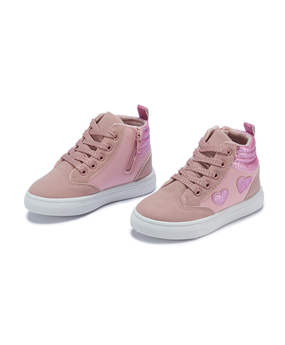 Bot&iacute;n ni&ntilde;a corazones pink