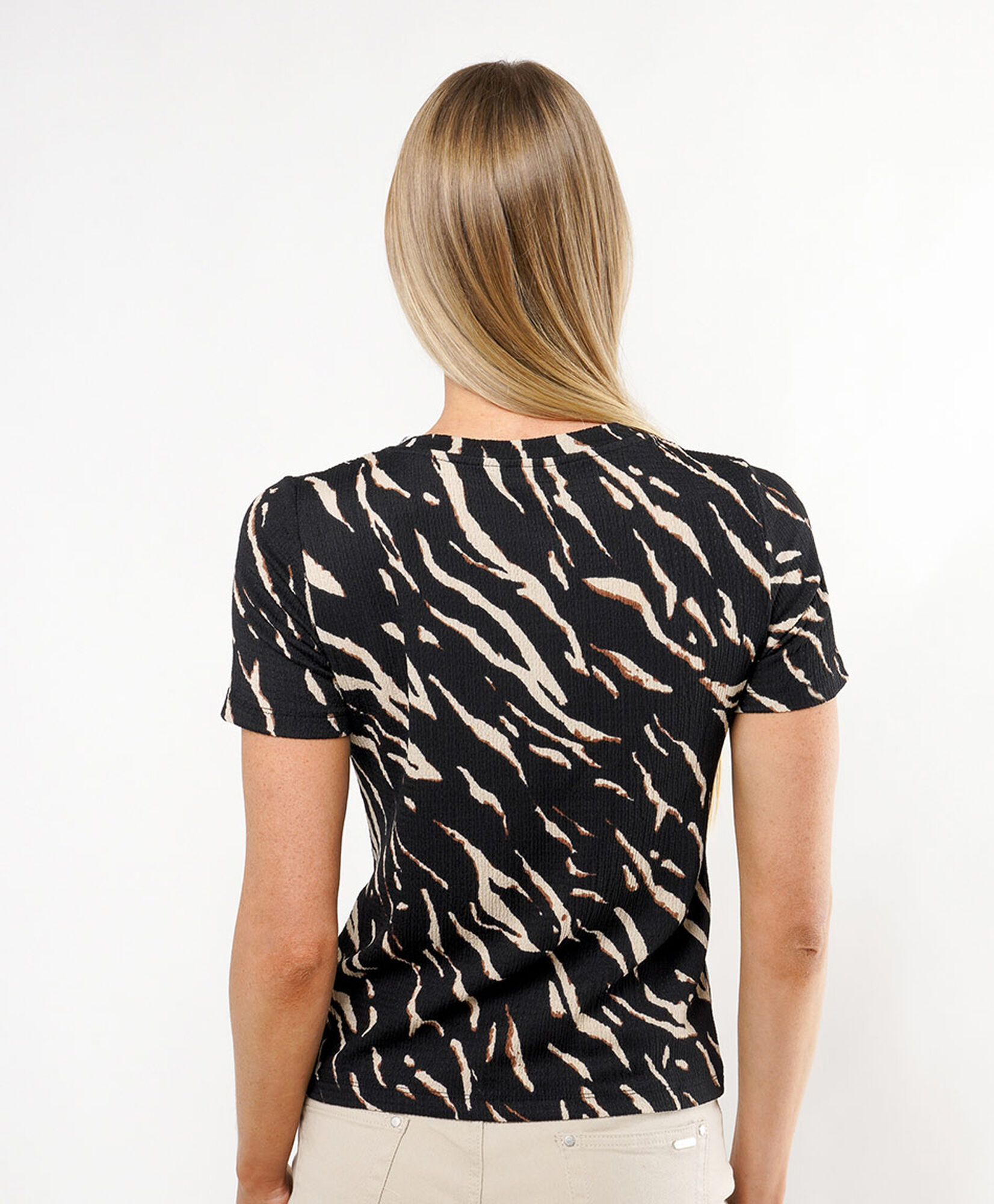 Polera mujer animal print bicolor Polera mujer animal print bicolor