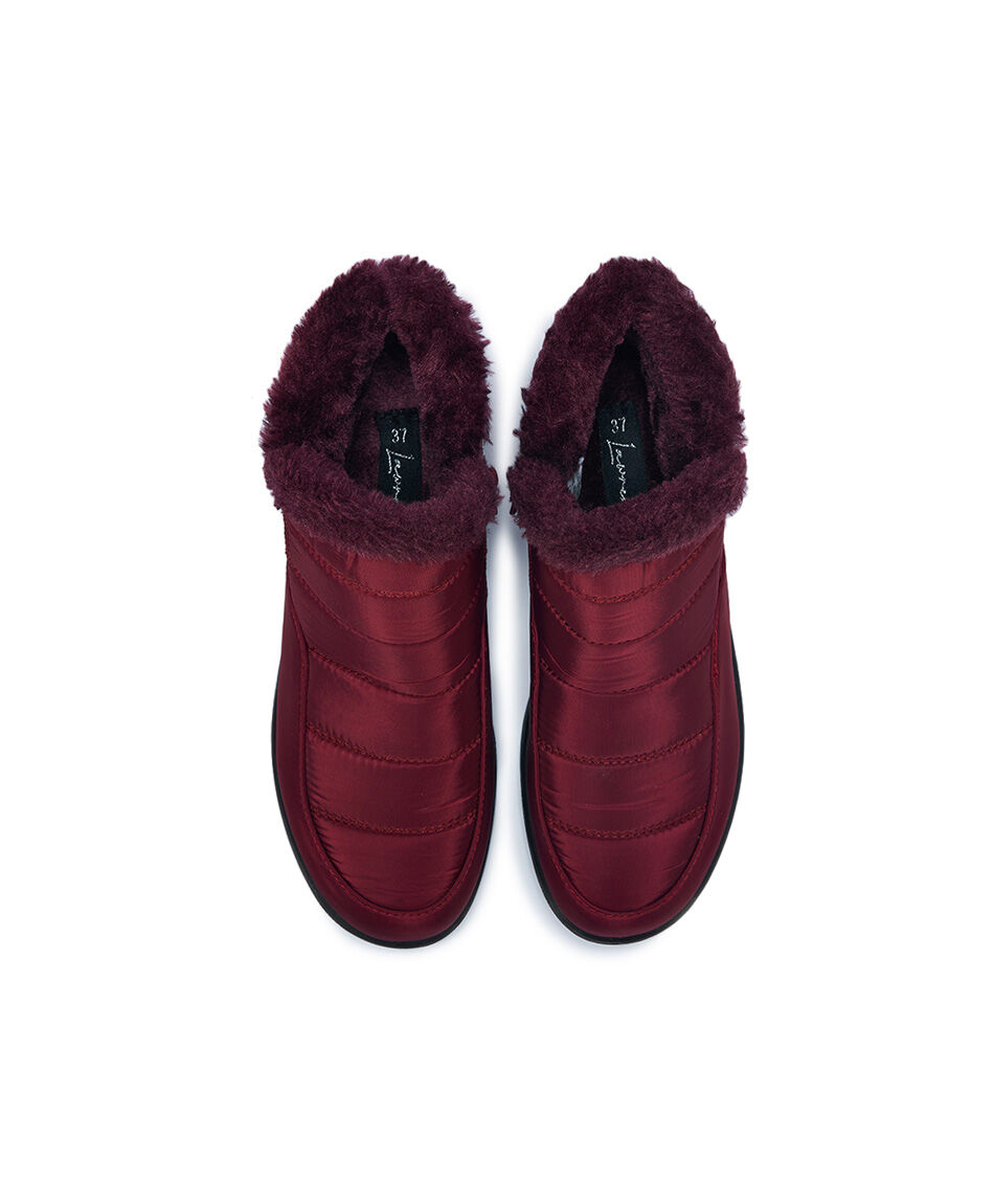 Bot&iacute;n mujer parka cierre color  rojo