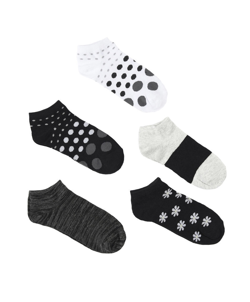 Pack 5 calcetines mujer puntos y flores