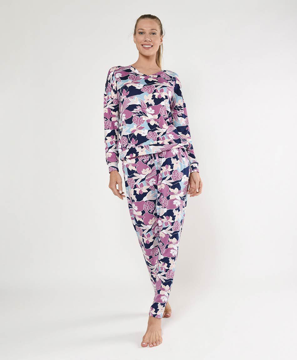 Pijama mujer floreado 2 piezas