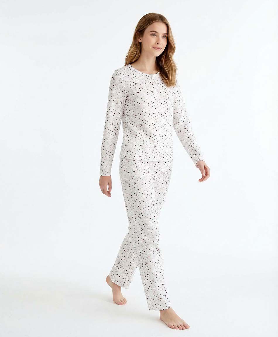 Pijama mujer jacquard heart