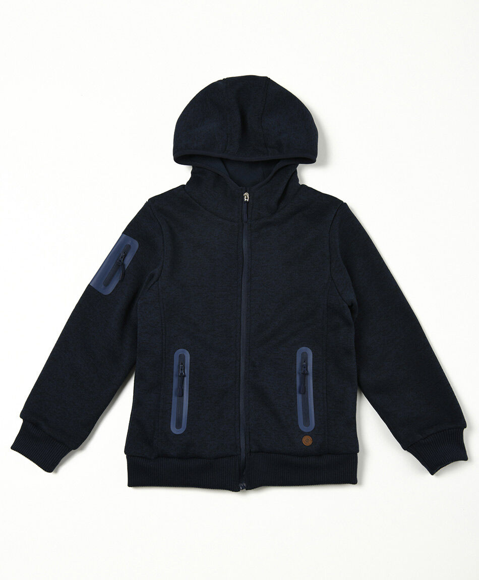 Chaqueta escolar jaspeada bolsillos