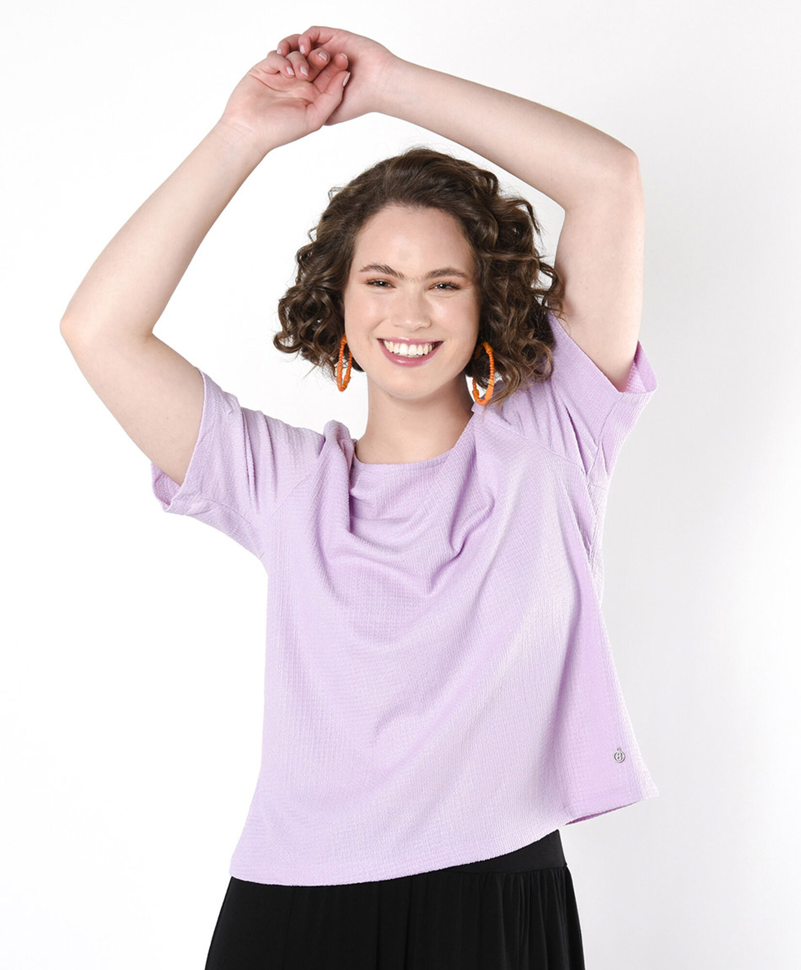 Polera mujer textura lila Polera mujer textura lila