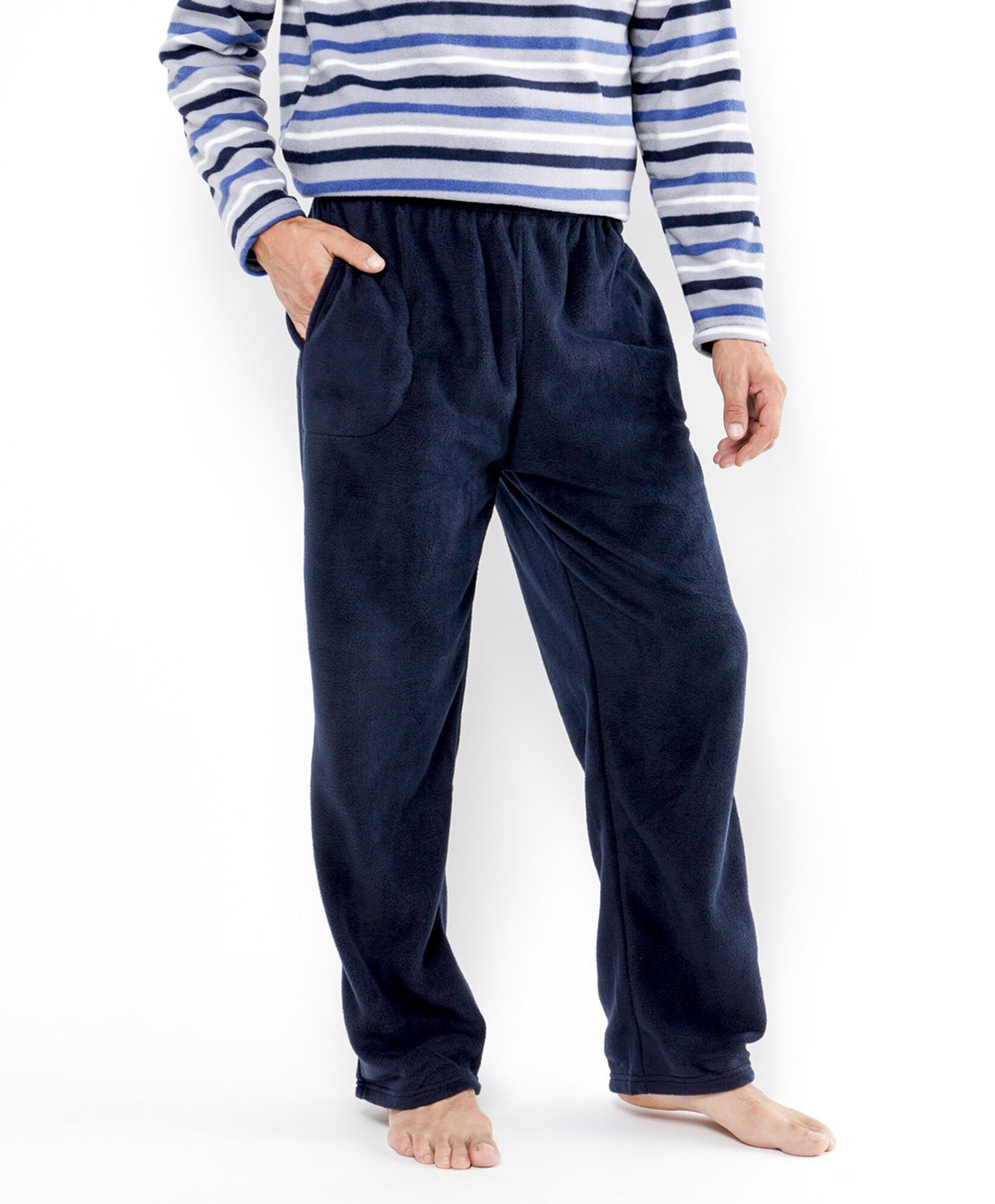 Pijama hombre polar líneas azules Pijama hombre polar líneas azules