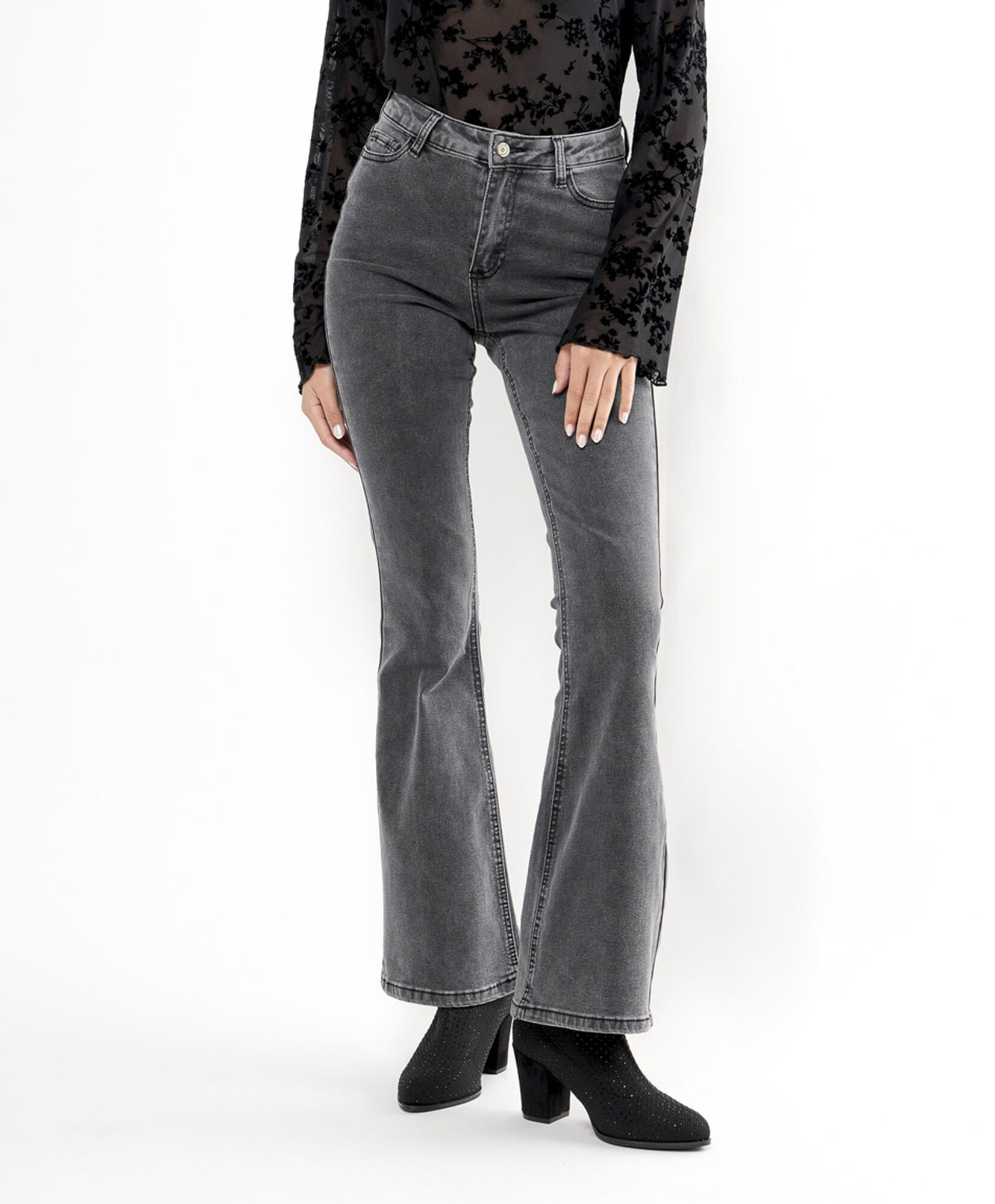 Jeans mujer gris flare Jeans mujer gris flare