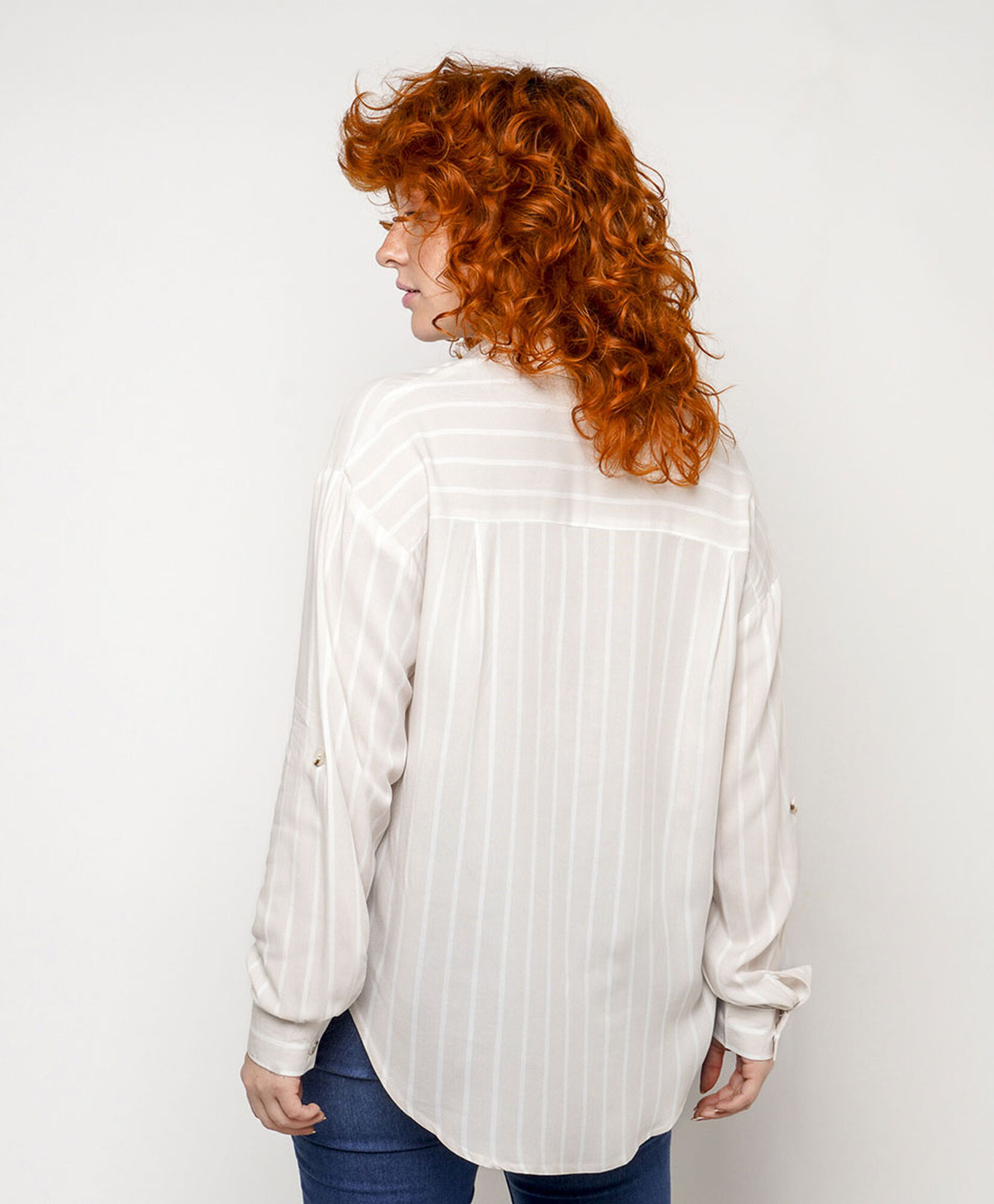 Blusa mujer líneas beige Blusa mujer líneas beige