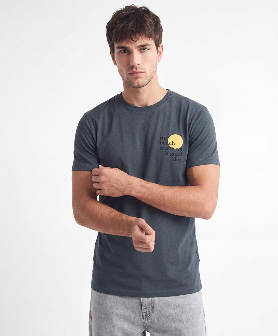 Polera hombre estampado tiny sun