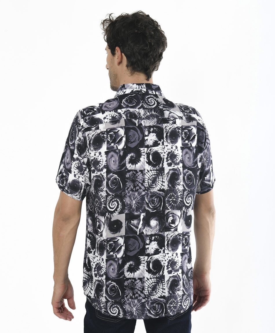 Camisa hombre tie dye flor