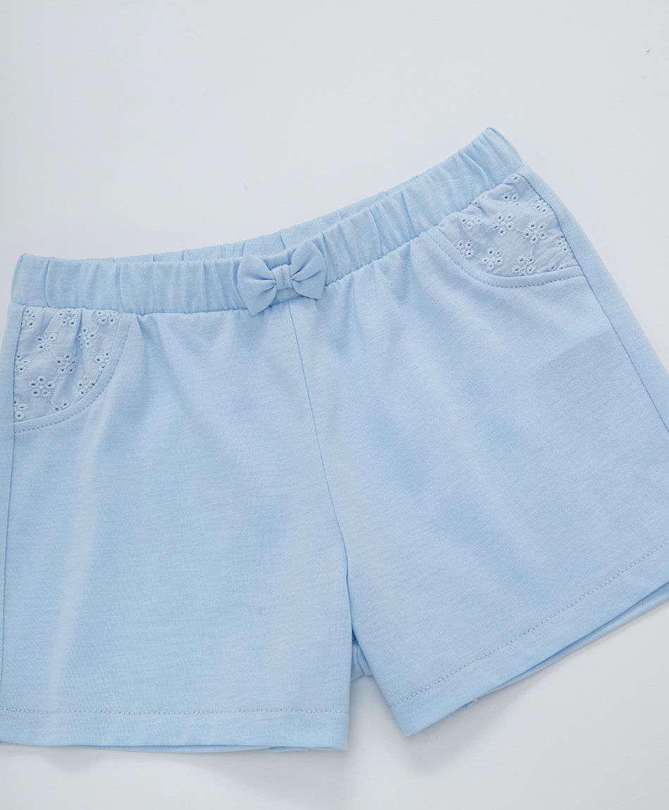 Short beb&eacute; celeste broderie