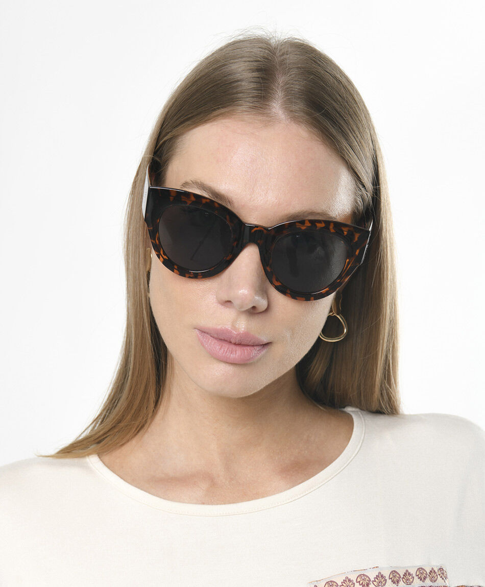 Lentes mujer ancho animal print protecci&oacute;n uv