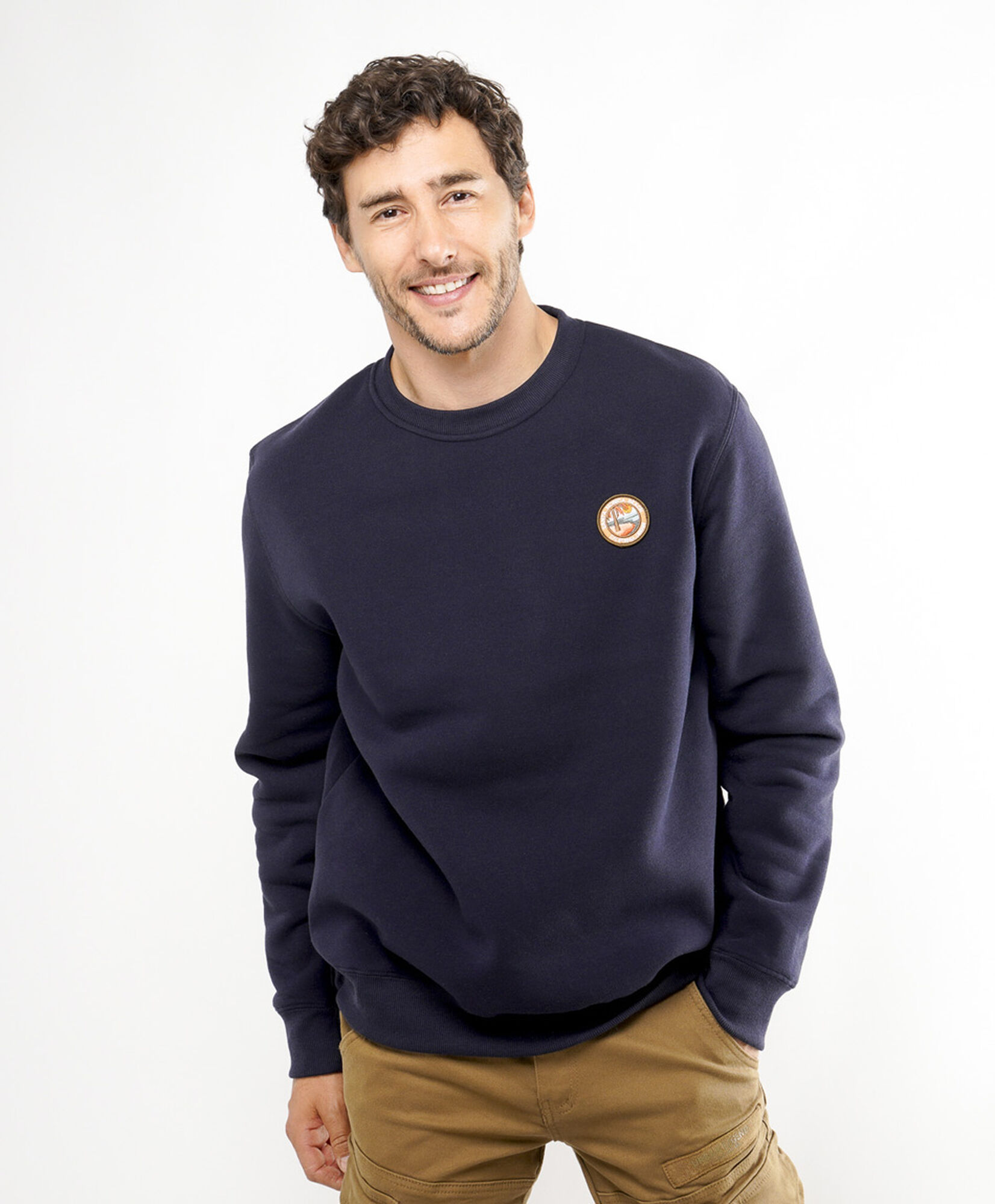 Polerón hombre liso mini bordado Polerón hombre liso mini bordado
