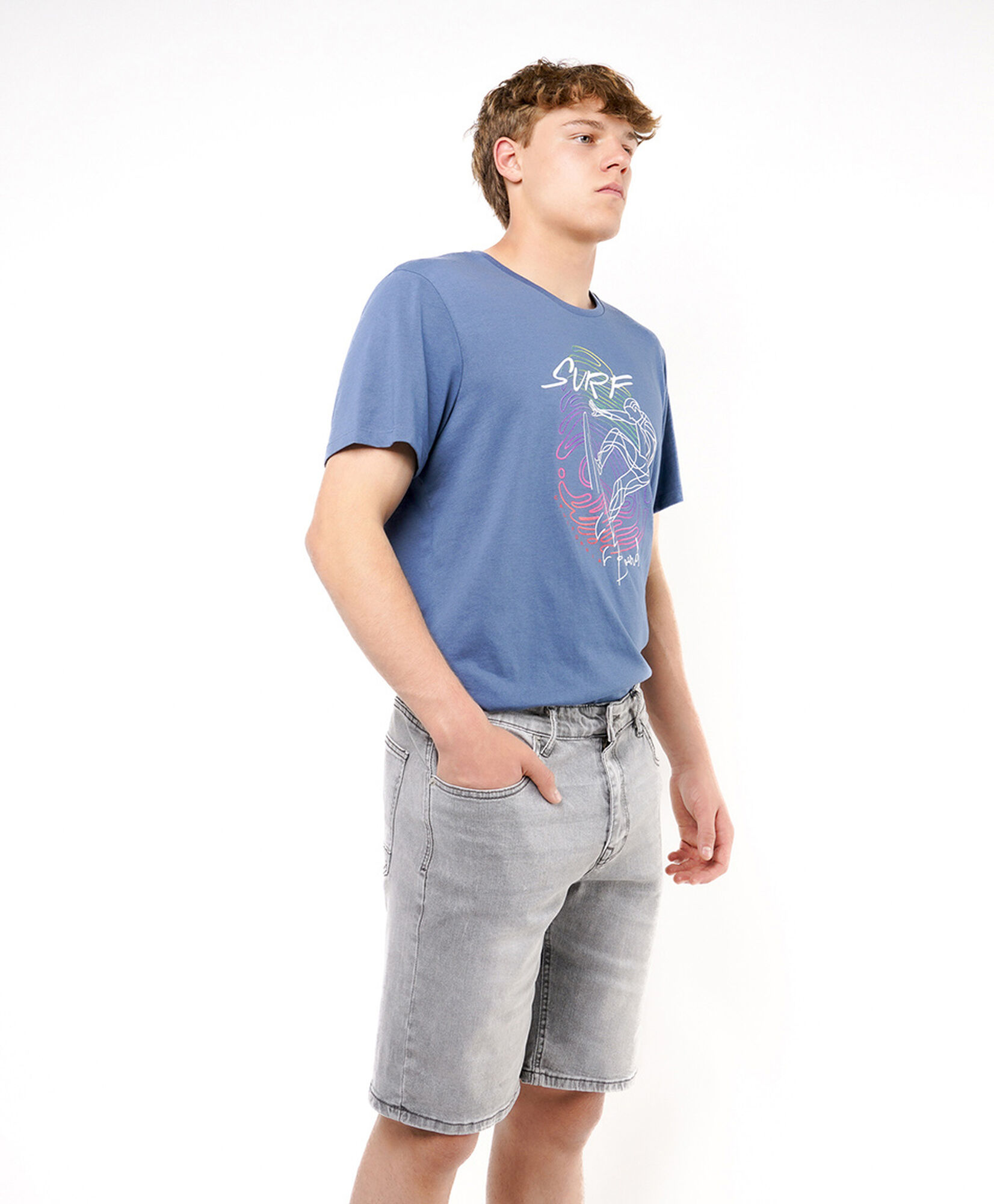 Bermuda hombre denim gris claro Bermuda hombre denim gris claro