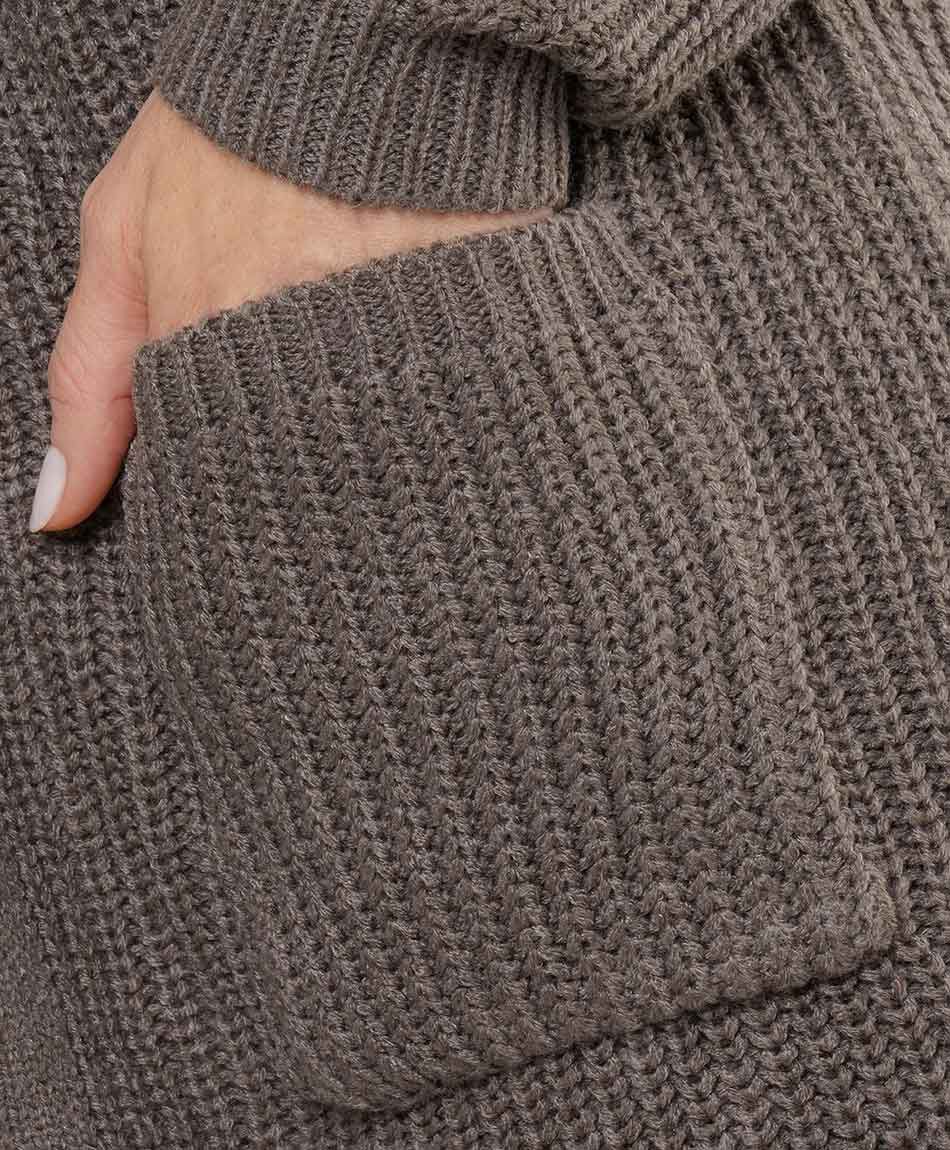 Cardigan mujer largo con gorro