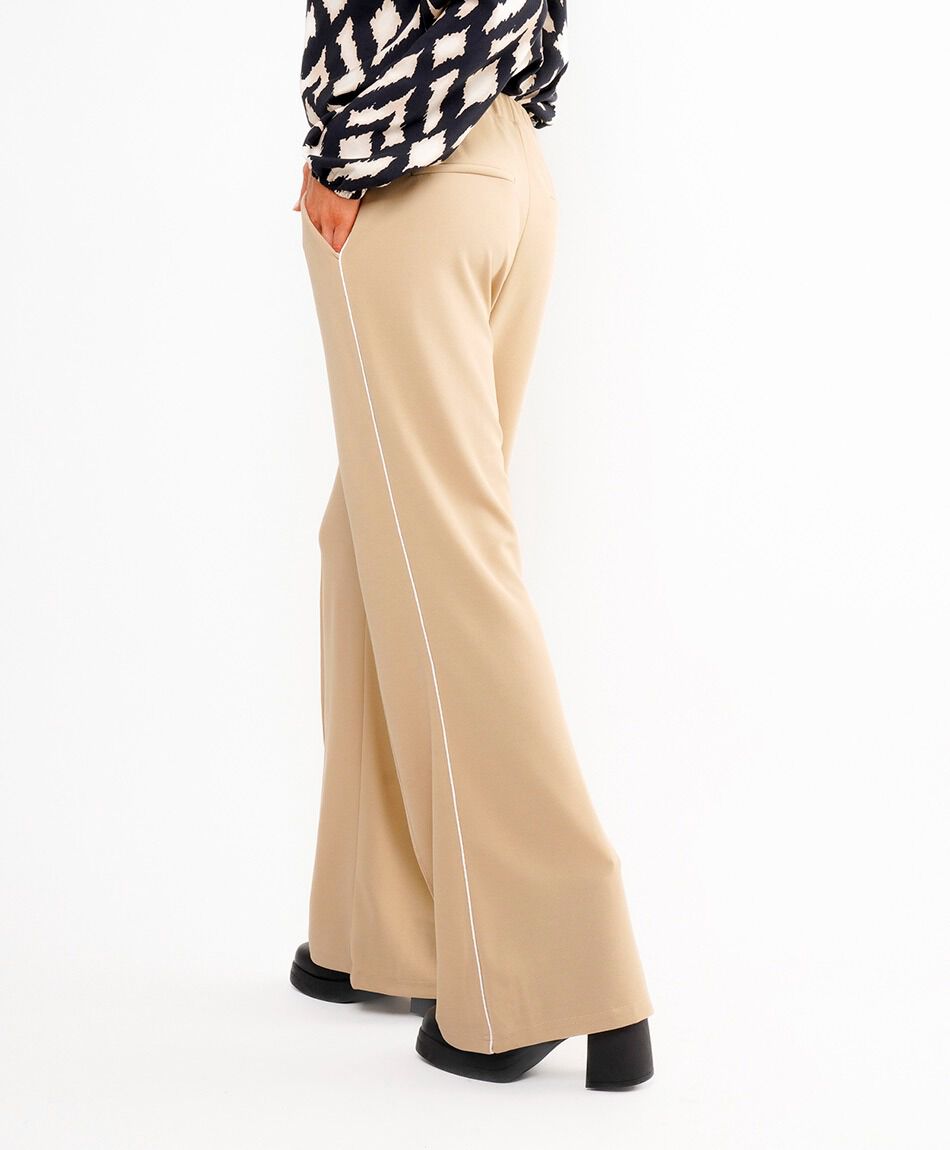 Pantal&oacute;n mujer anchos beige