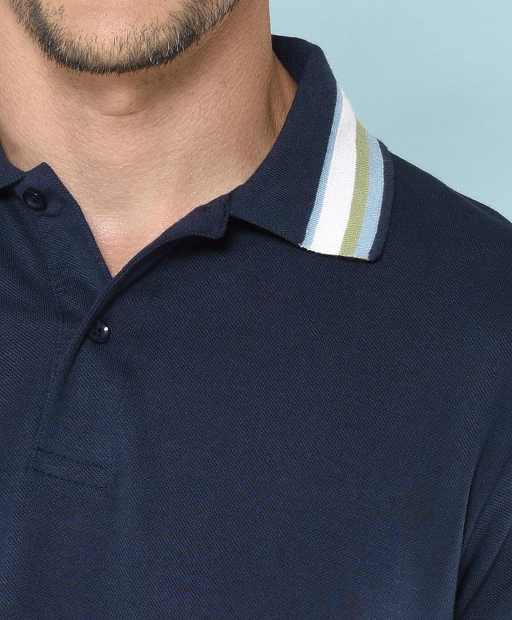 Polera hombre piqué líneas Polera hombre piqué líneas