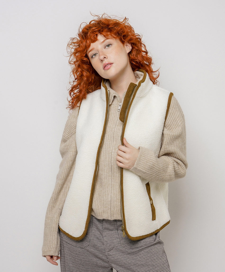 Polar mujer sherpa sin mangas
