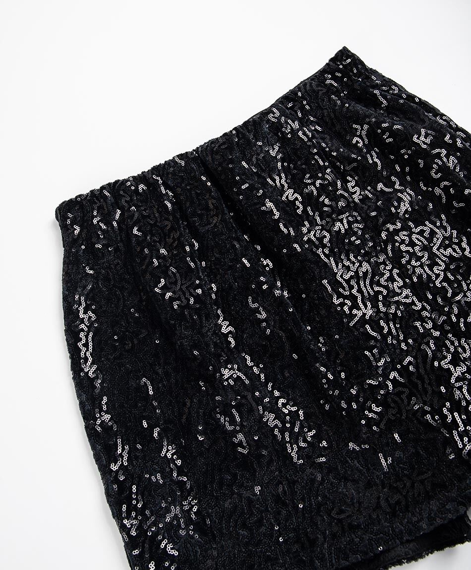 Mini falda mujer short brillos