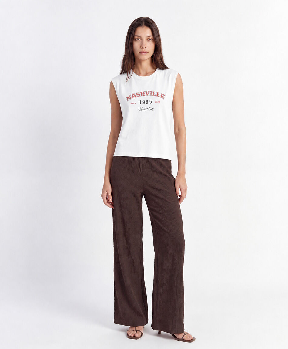 Pantal&oacute;n mujer wide textura