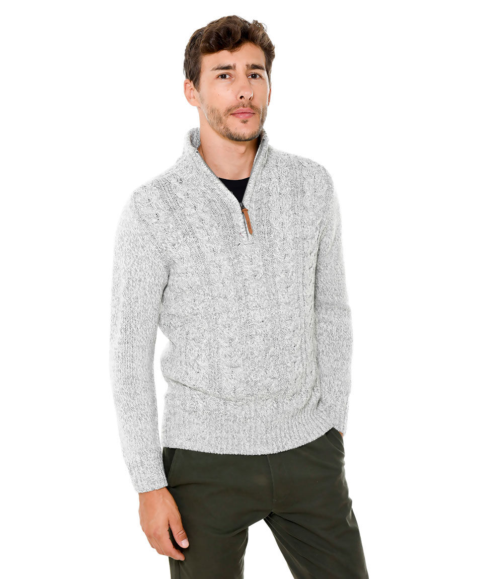 Sweater melange cierre