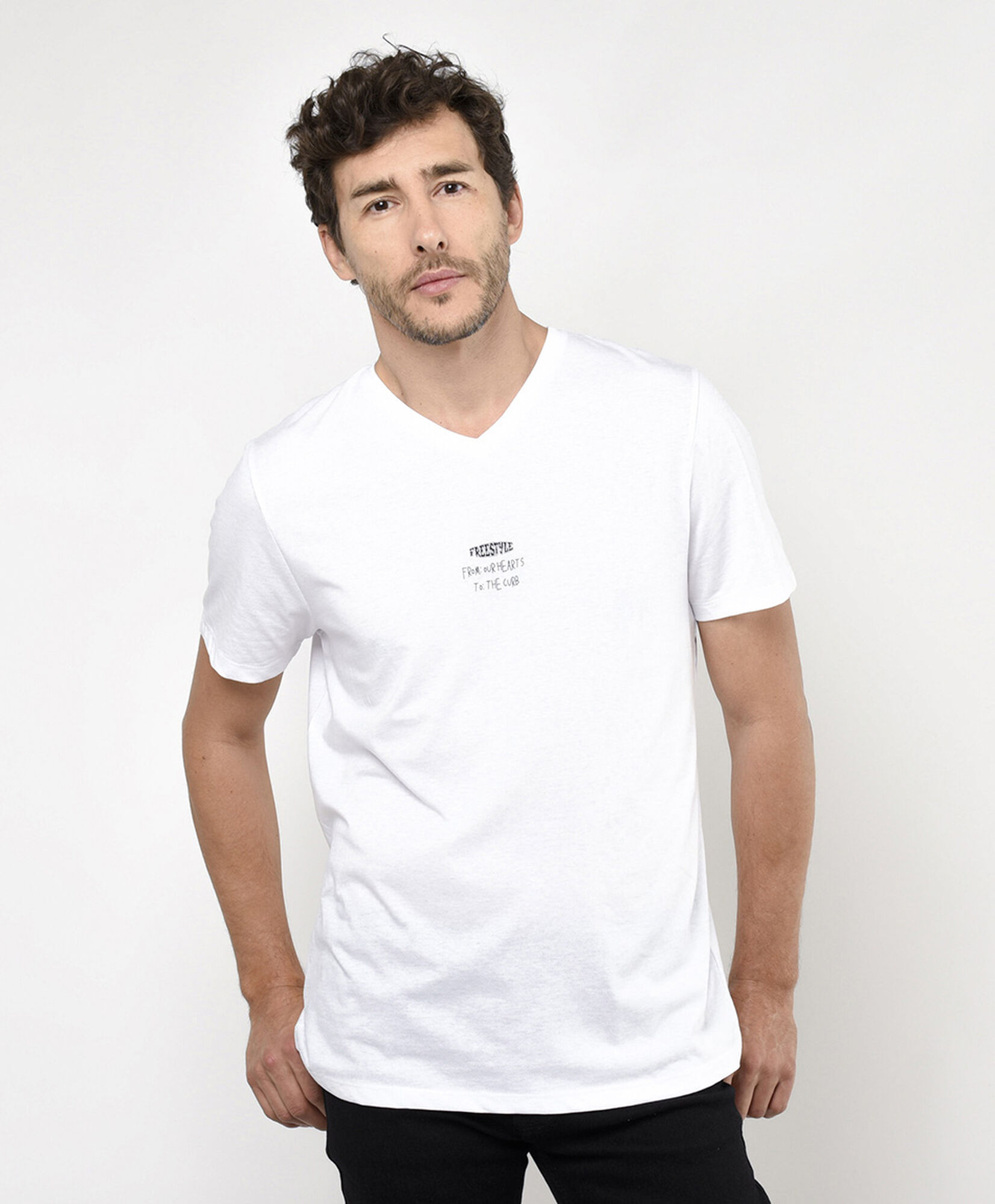 Polera hombre doble estampado freestyle Polera hombre doble estampado freestyle