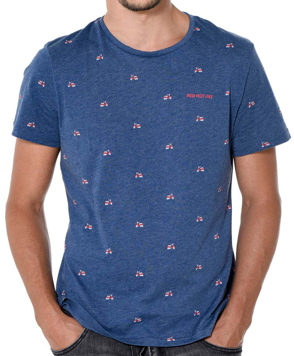 Polera estampada cuello redondo