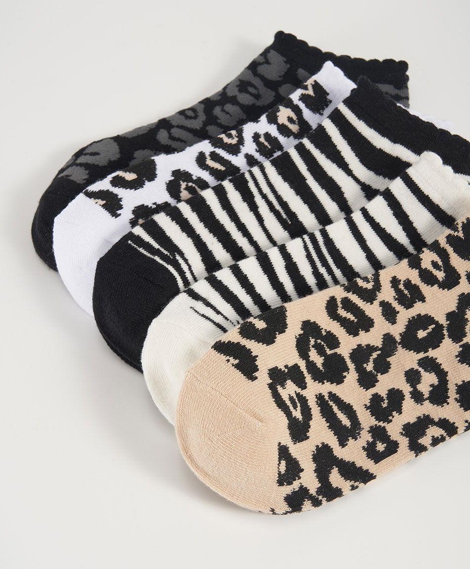 Pack 5 calcetines mujer animal print