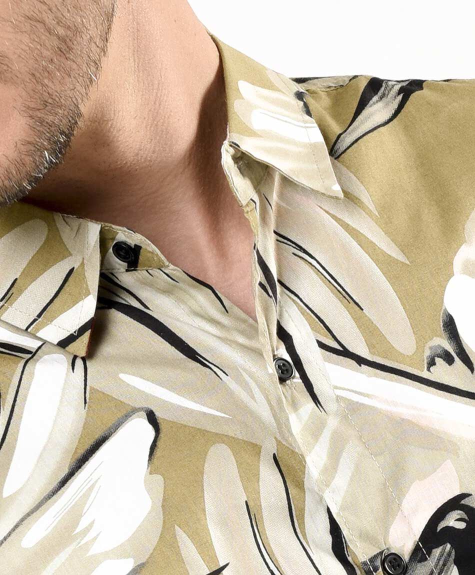 Camisa hombre estampado p&aacute;jaro