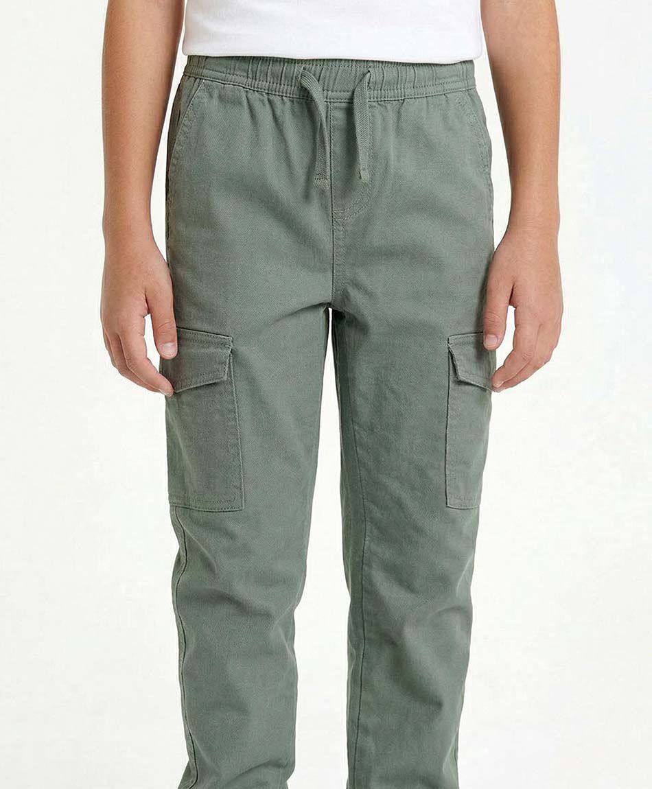 Pantal&oacute;n ni&ntilde;o cargo green