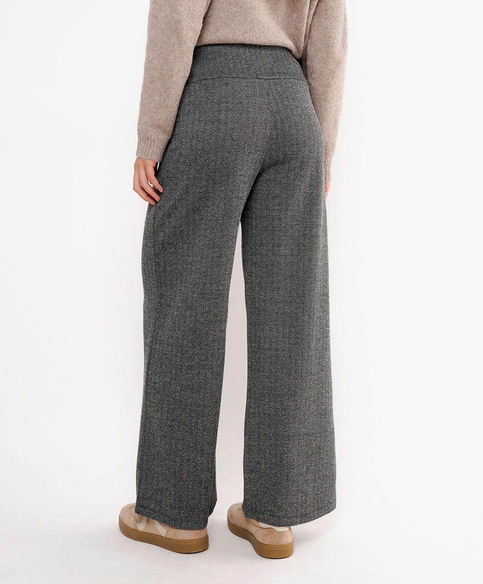 Pantal&oacute;n mujer jacquard espiga grey