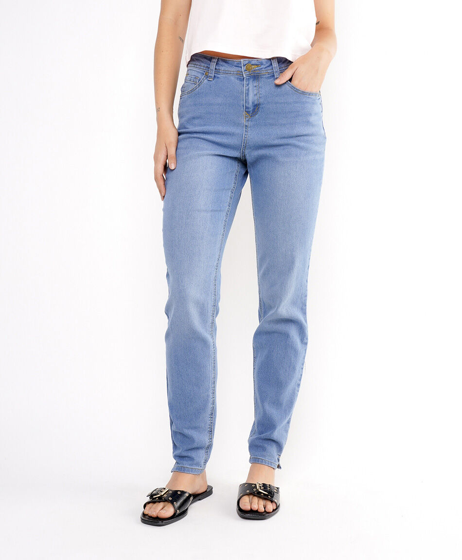 Jeans mujer liso recto