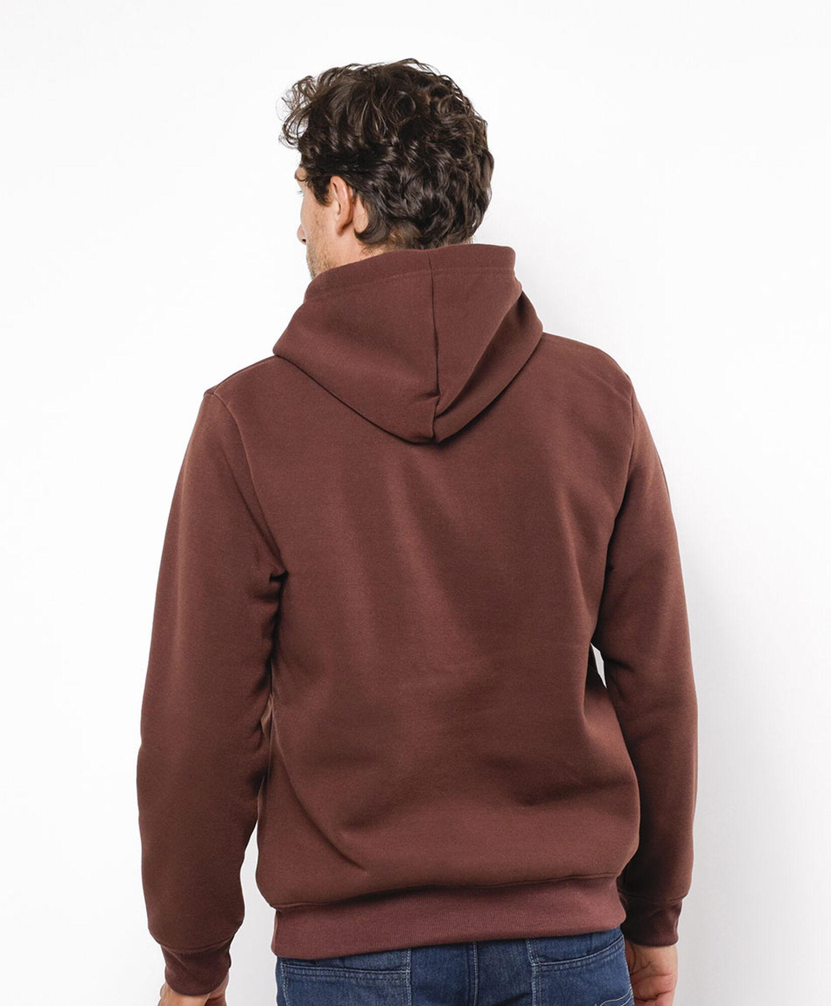 Polerón hombre liso con gorro Polerón hombre liso con gorro