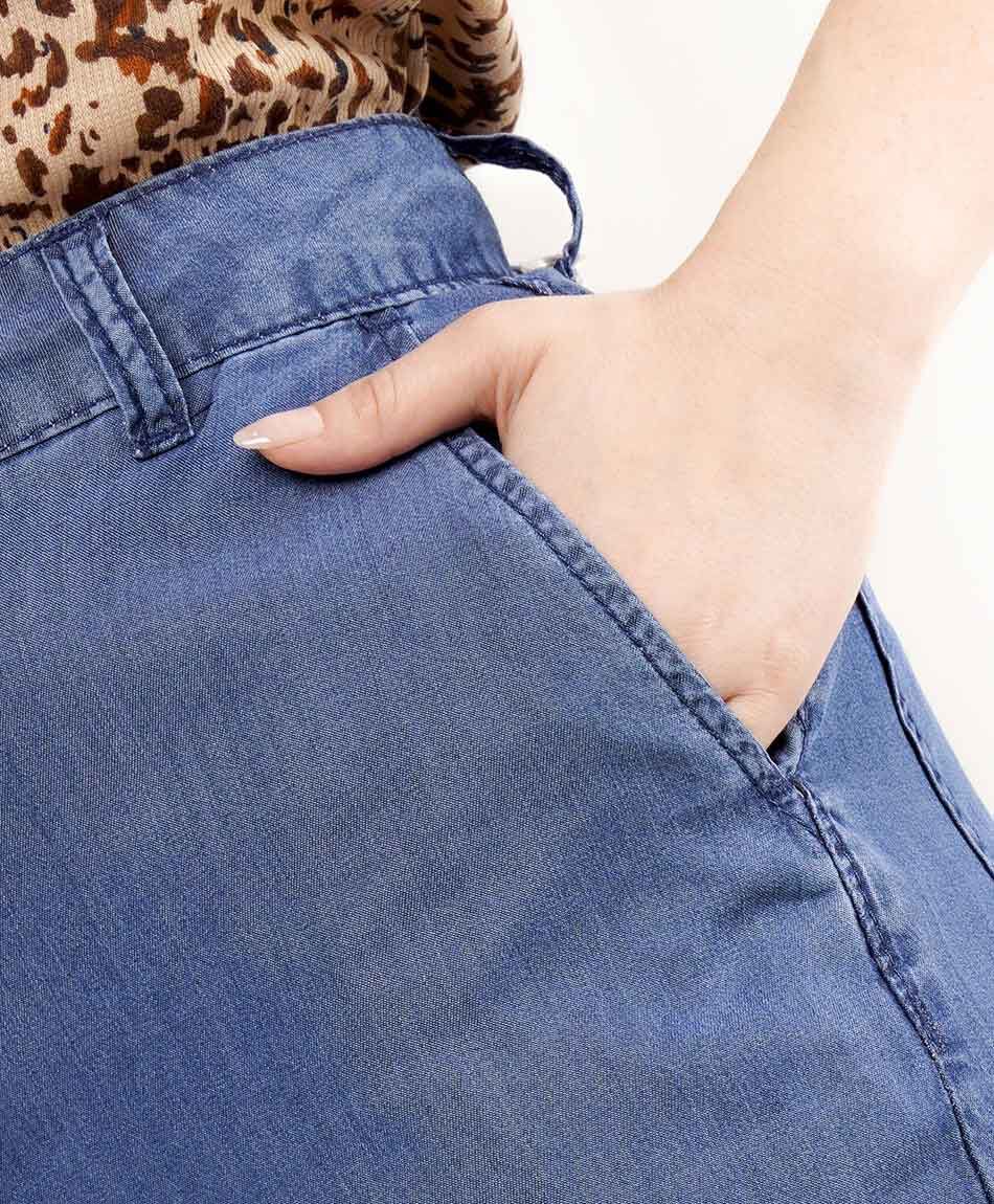 Pantal&oacute;n mujer tencel tiro alto
