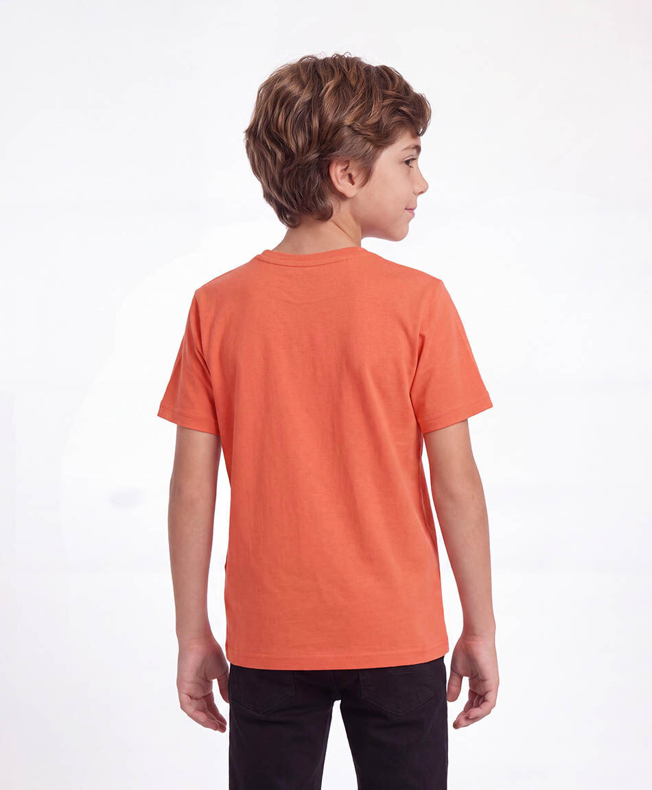 Polera ni&ntilde;o b&aacute;sica naranja