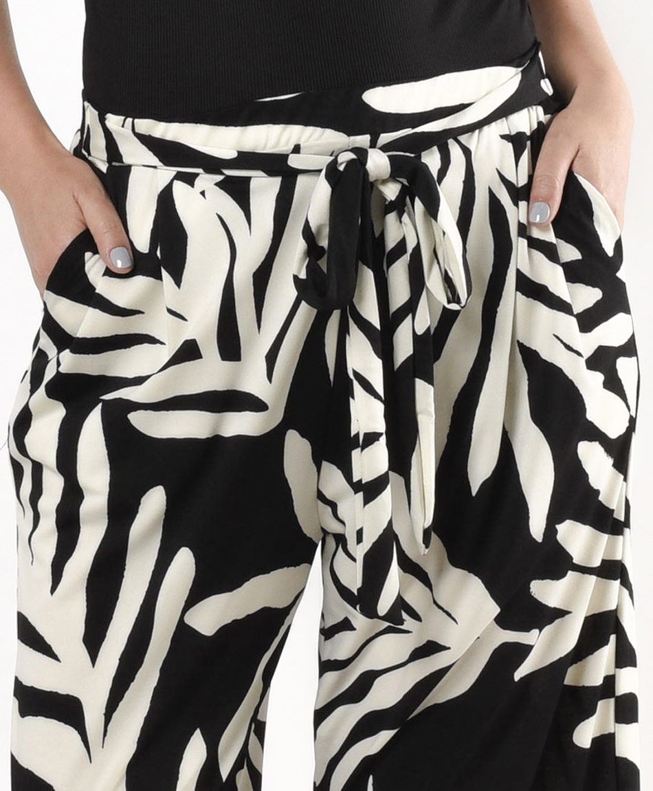 Pantal&oacute;n mujer hojas bicolor