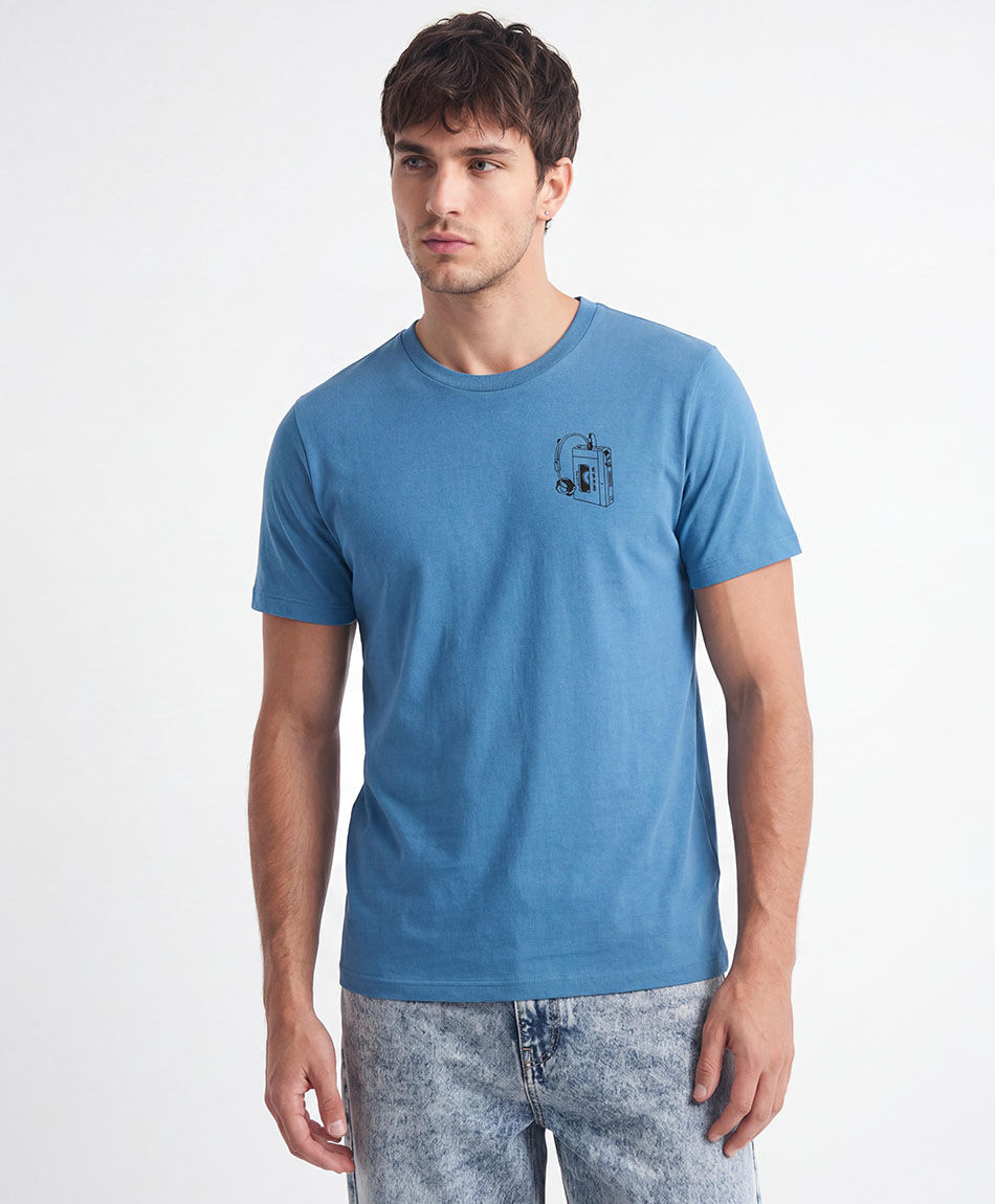 Polera hombre doble estampado simple pleasures