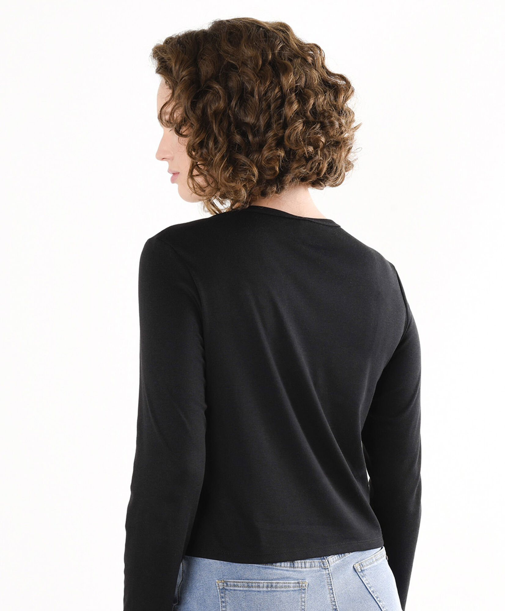 Polera mujer brillos negra Polera mujer brillos negra