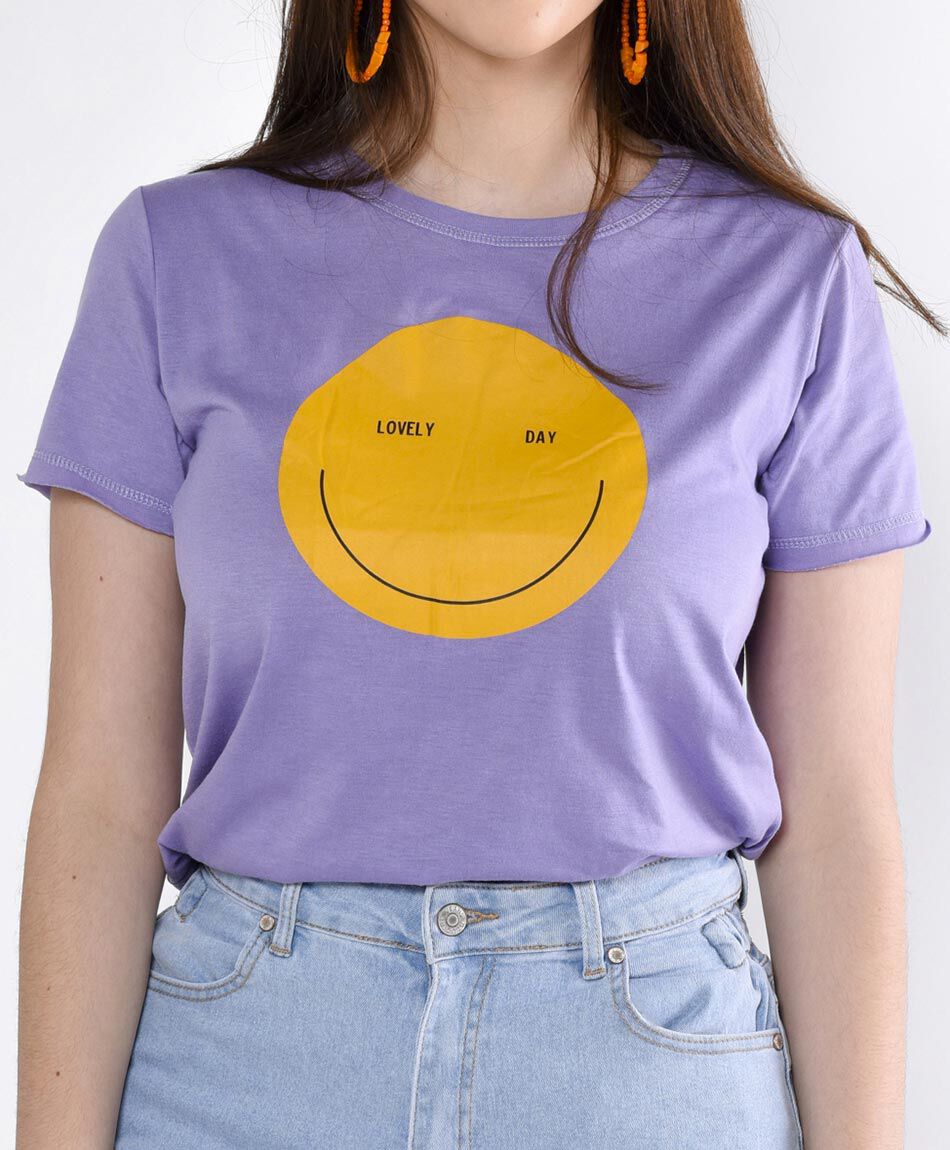 Polera manga corta cuello redondo