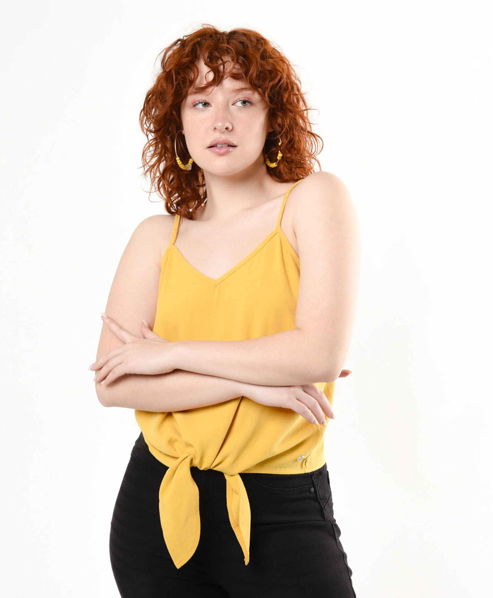 Blusa mujer amarilla lazo Blusa mujer amarilla lazo