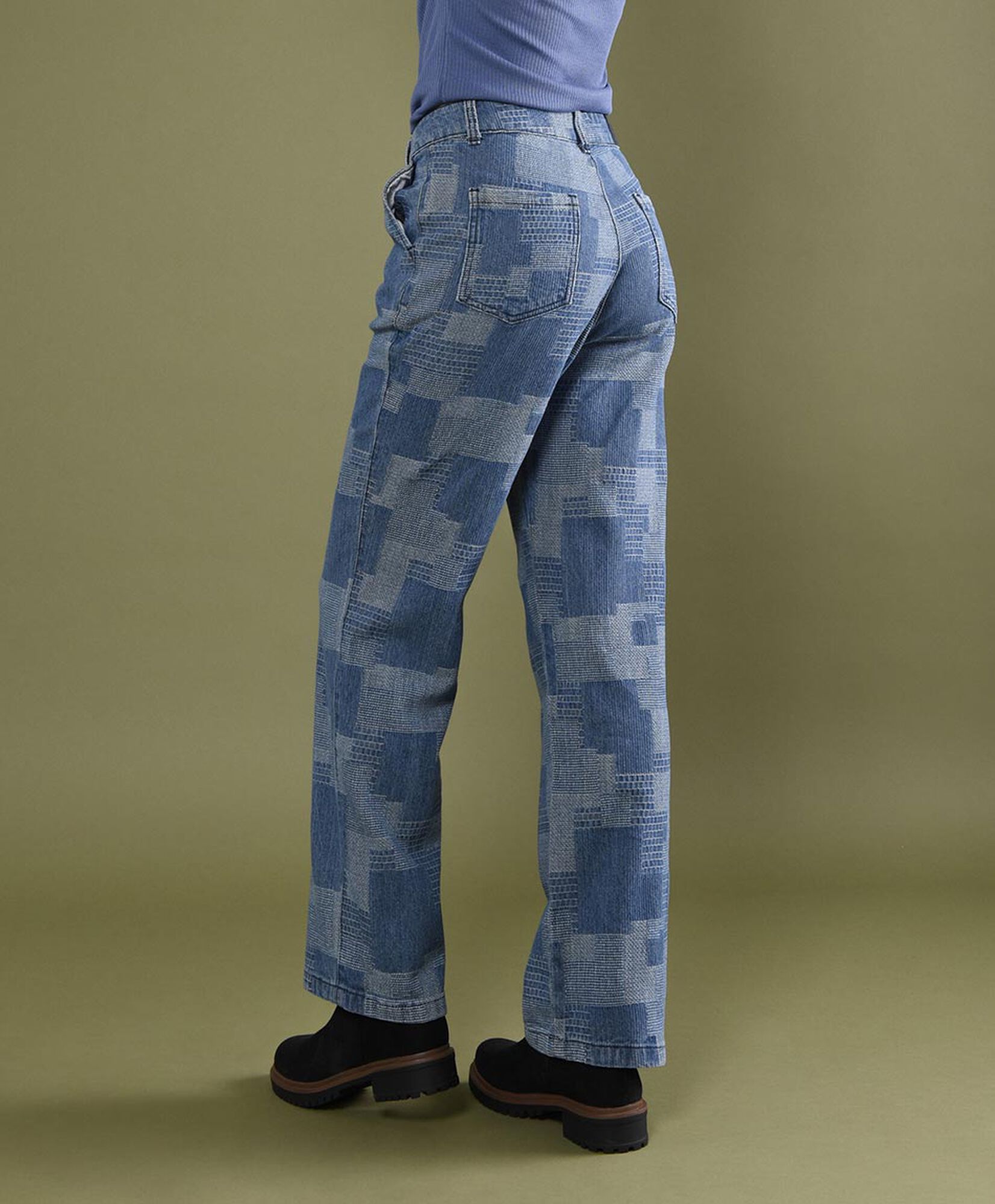 Jeans mujer patchwork straight Jeans mujer patchwork straight