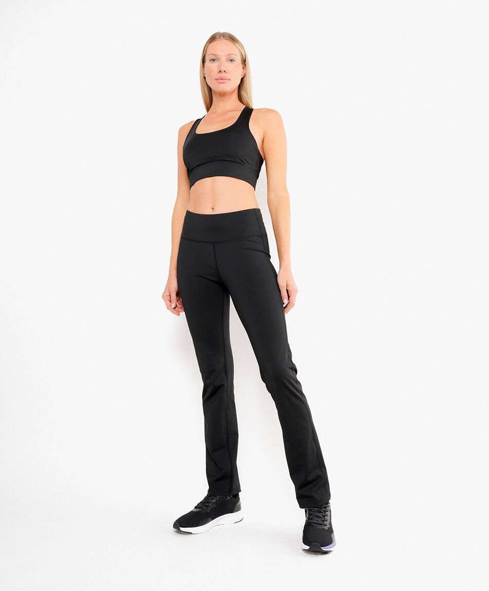 Calza mujer lisa flare tiro alto