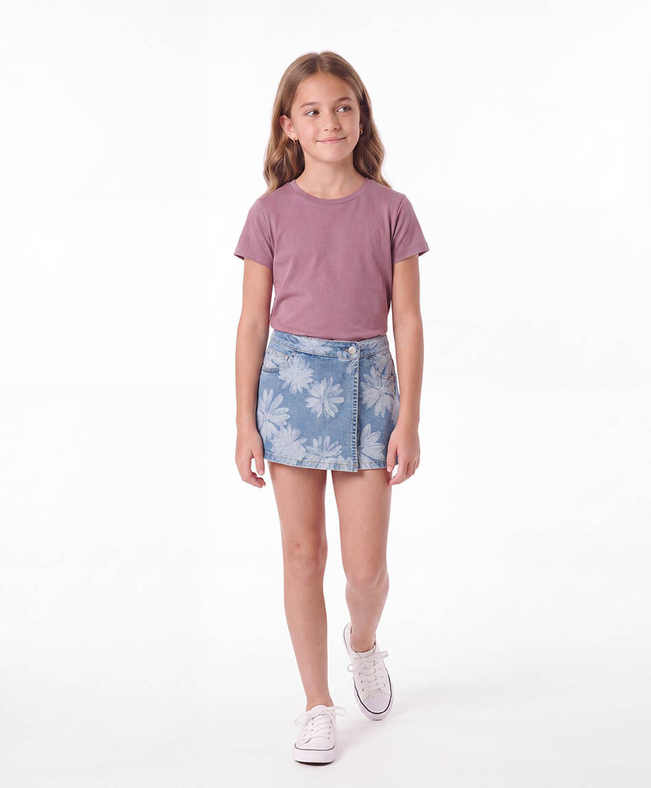 Short ni&ntilde;a falda flores