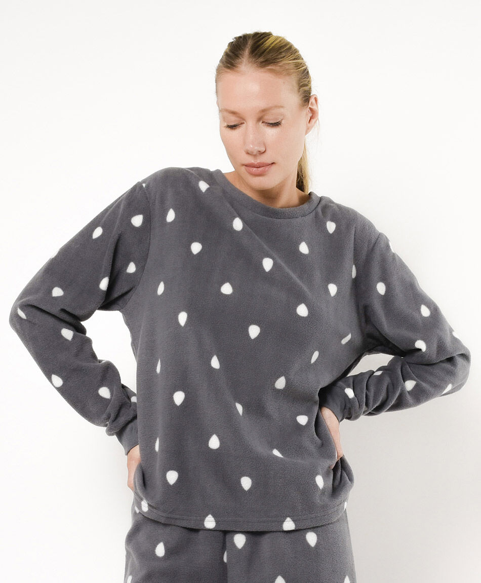 Pijama mujer micro polar corazones