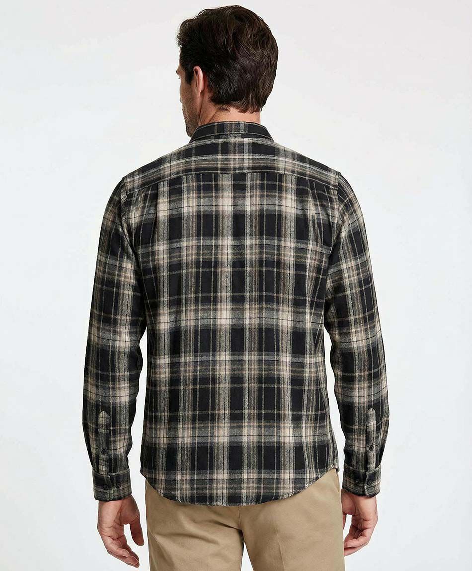 Camisa hombre franela black