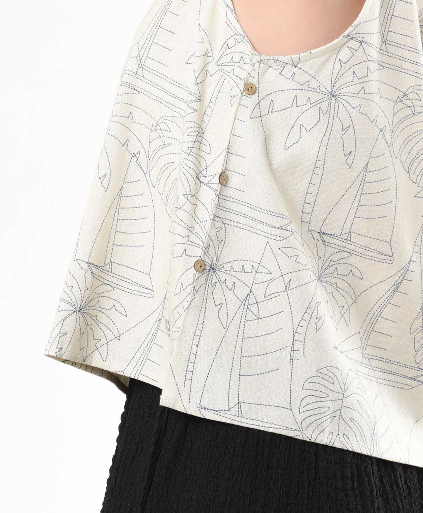 Blusa mujer palmeras lino Blusa mujer palmeras lino