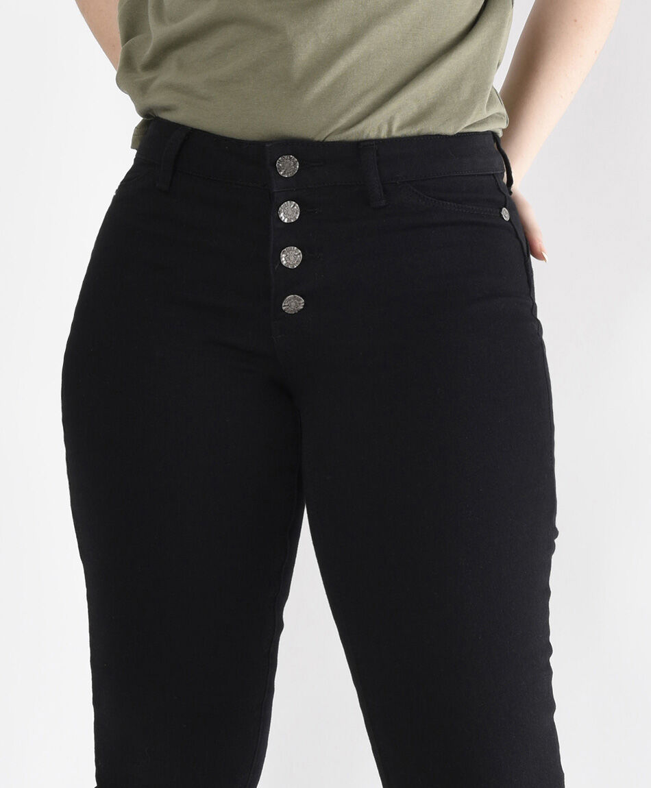 Jeans mujer botones slim fit